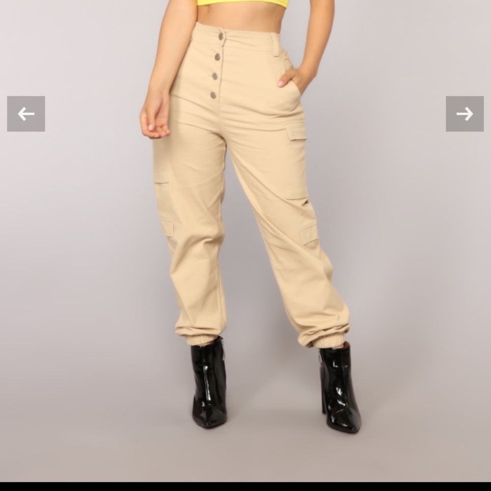 Fashion nova beige jogger pants